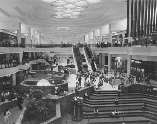 Inside Woodfield Mall in Schaumburg, IL. (1970s)